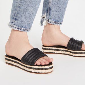 KAANAS Balfour Chunky Platform Sandals Stripped - Size 10 NEW